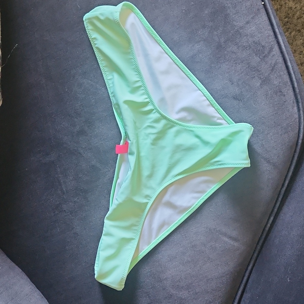 Victoria Secret Mint Green Swimsuit Bottom Large Scrunchbutt